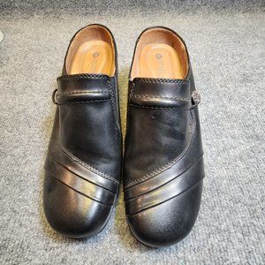 Earth Spirit Mules Classic Shoes Womens Size 7.5 Elaines Black Comfort Leather